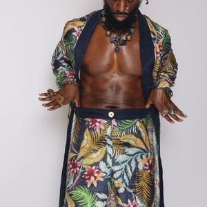 SILK LOUBGE DUSTER SET